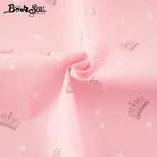 Booksew хлопок швейный материал DIY ткань для пэчворка саржа детская ткань для кукол Корона узоры Telas Tecidos розовая ткань