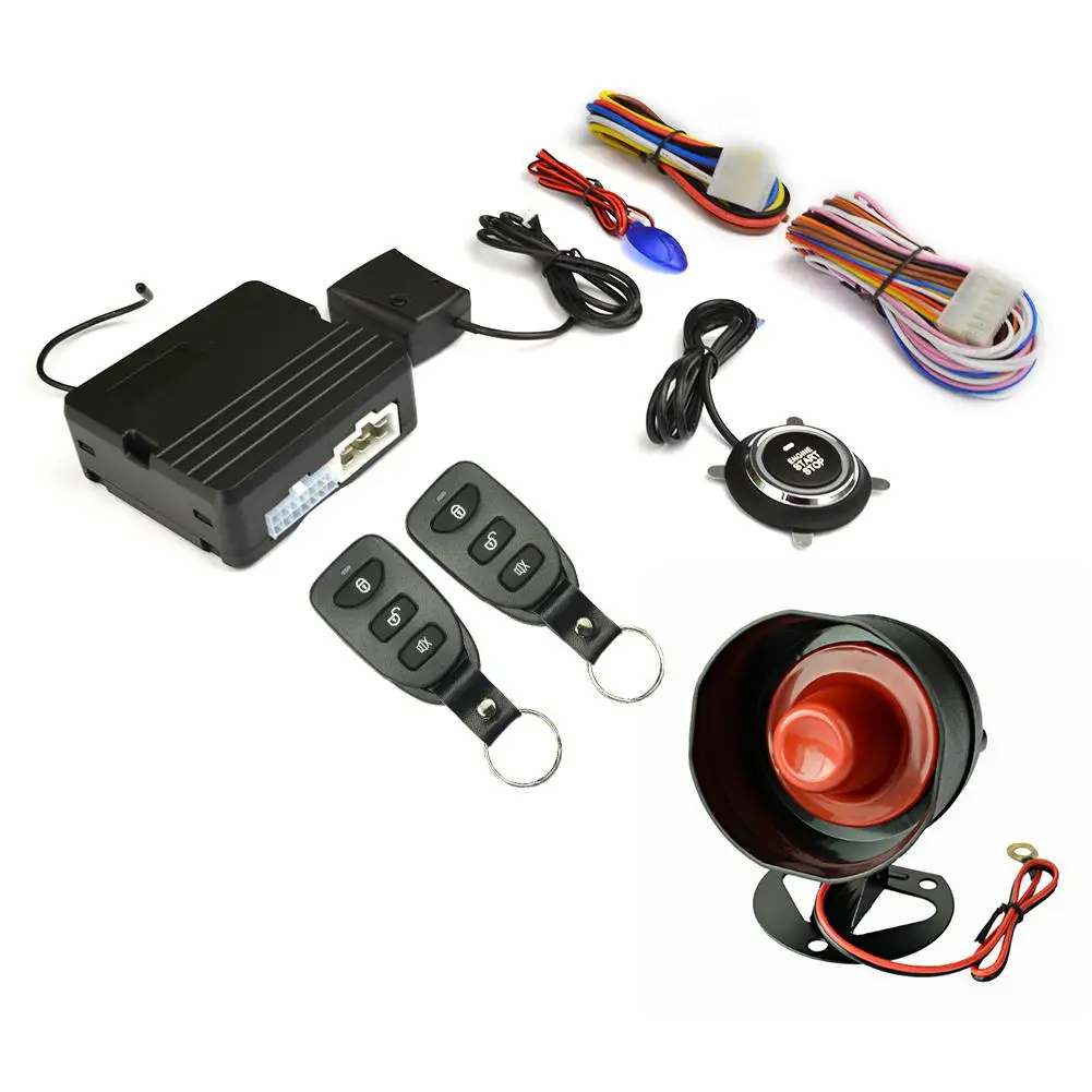 

9PCS Car SUV Keyless Entry Engine Start Alarm System Push Button Remote Starter Stop Auto Anti-theft Car Search