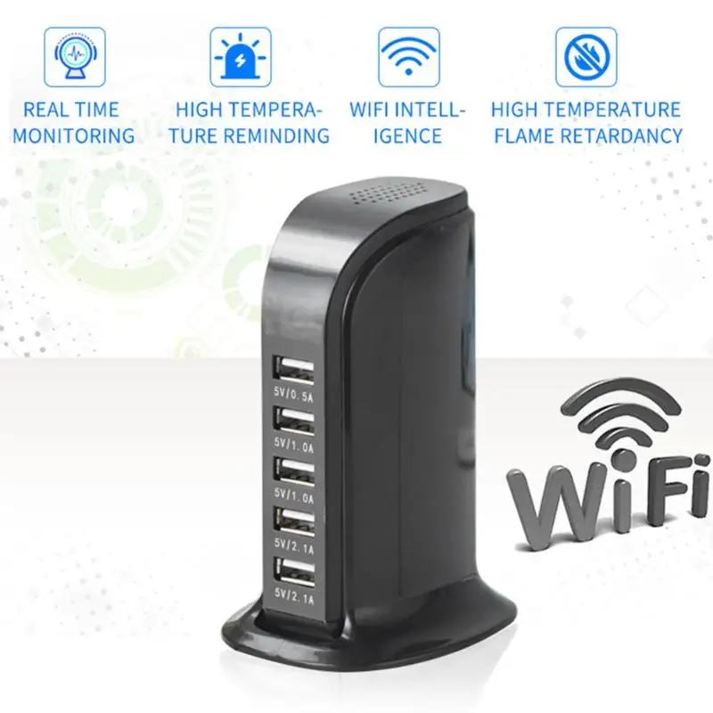 

Mini 4K WIFI HD 1080P Camera Wall Charger Wireless 4USB charger with HD Nanny Camcorder Windows/for Mac OS X 6m Straight Line