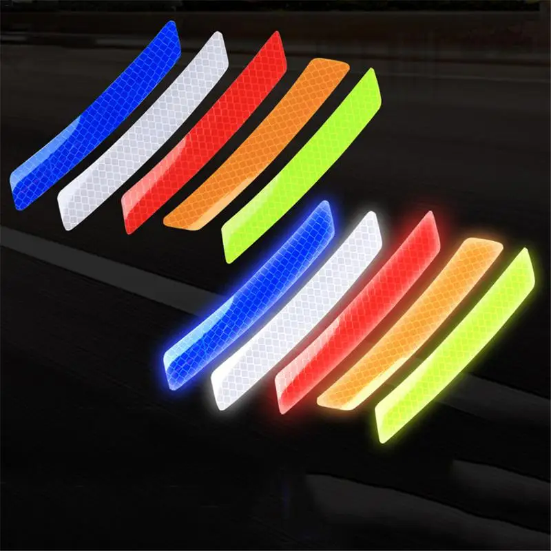 

2pcs/set Car Wheel Eyebrows Reflective Warning Stickers Front&rear Bumper Stickers Motorcycle Decoration Decorative Stickers