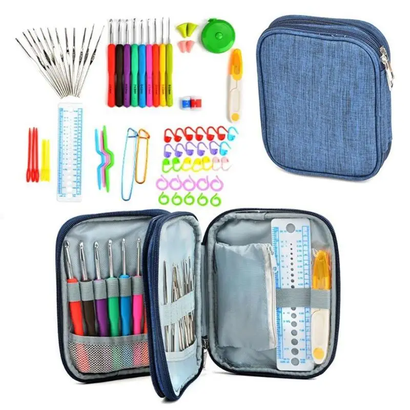 

72pcs/set Household Sewing Needles Set Practical Crochet Hooks Knit Weave Craft Sweater Tools Aluminum Sewing Accessories