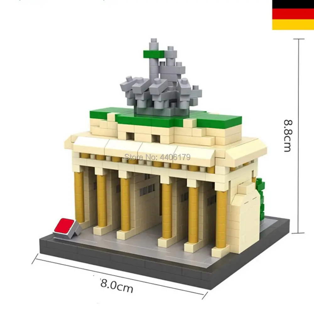 

hot LegoINGlys creators city Street view Germany Brandenburg Gate Micro Diamond Building Blocks model Nanoblock bricks toys gift