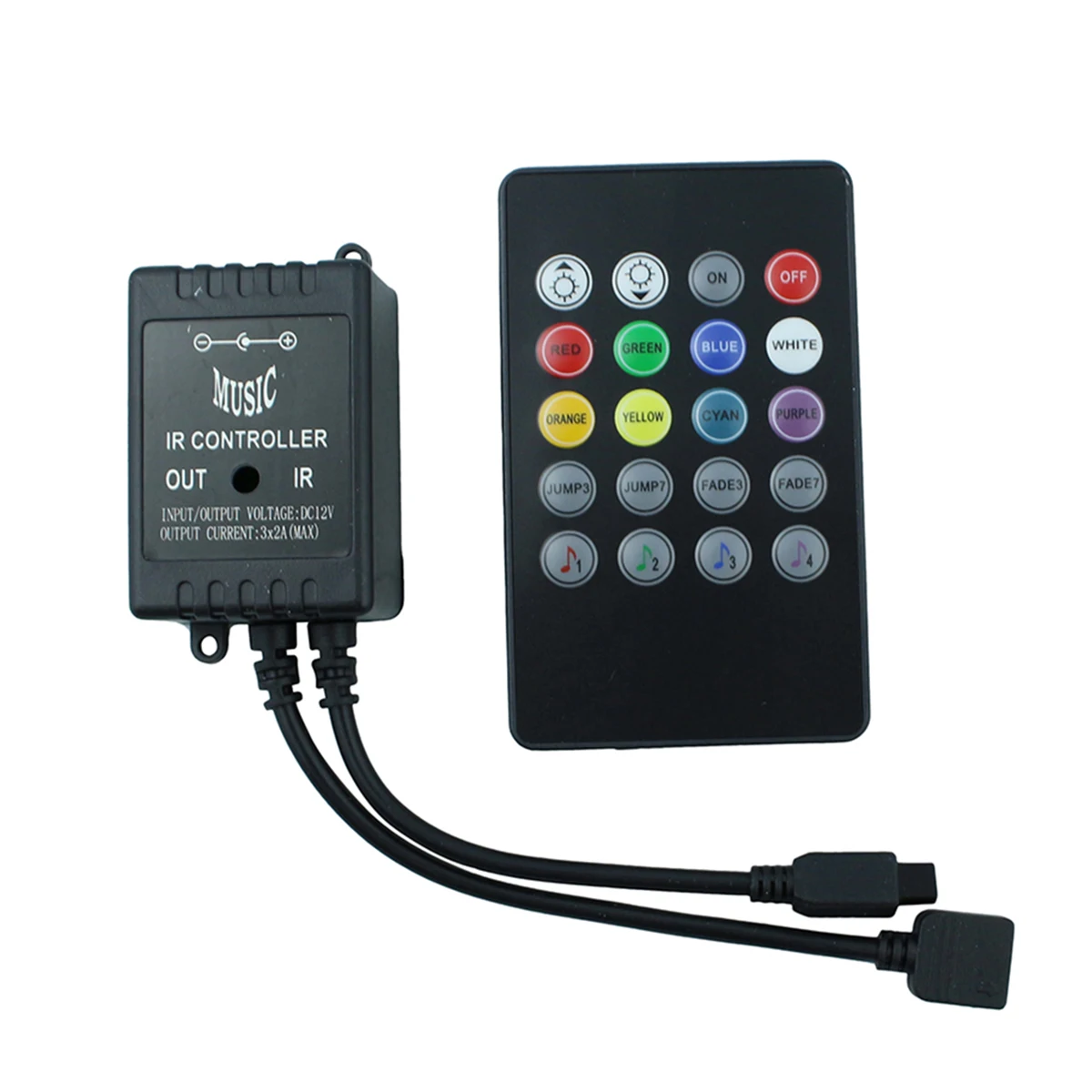 

DC12-24V 6A Round RGB Led Controller Mini 20 Key Portable Infrared Music LED Remote Controller For LED Strip Color Changing