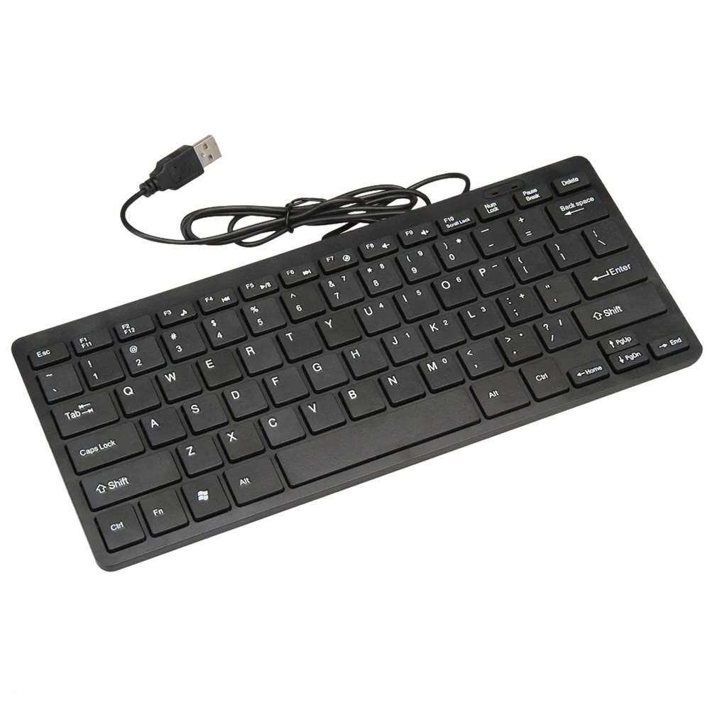  Wire Keyboard Ultra-Thin Quiet Small Size 78 Keys Mini Multimedia Usb Keyboard For Laptop Pc