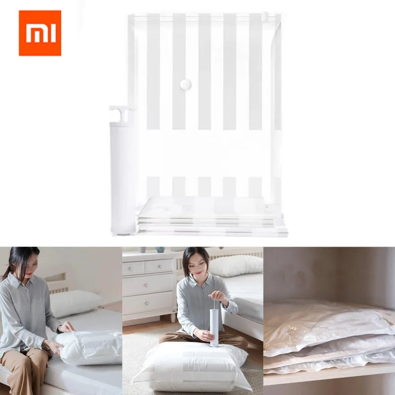 

Xiaomi Mijia 5/1 Vacuum smart Bag Folding Scan QR Code Storage smart Bag Sealed Clothes Compression Organizer Pouch to Phone App