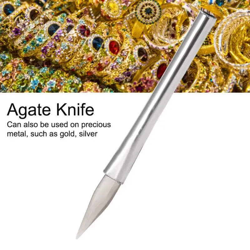 

Knife Tipped Agate Burnisher Burnishing Polishing Jewelry Making Craft Tool for Gold and Silver Jewelry smoothing cleanning tool