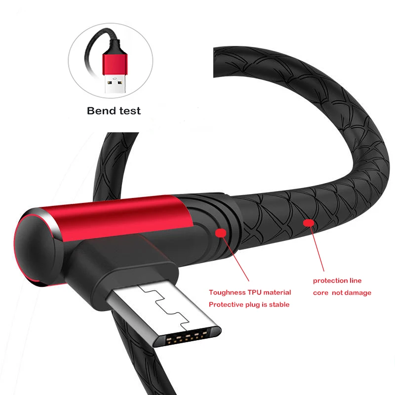 عكسها المصغّر usb كابل سريع شحن شاحن مايكرو سلك مايكرو كابل usb لسامسونج Xiaomi شاحن هاتف محمول يعمل بنظام تشغيل أندرويد كابلات