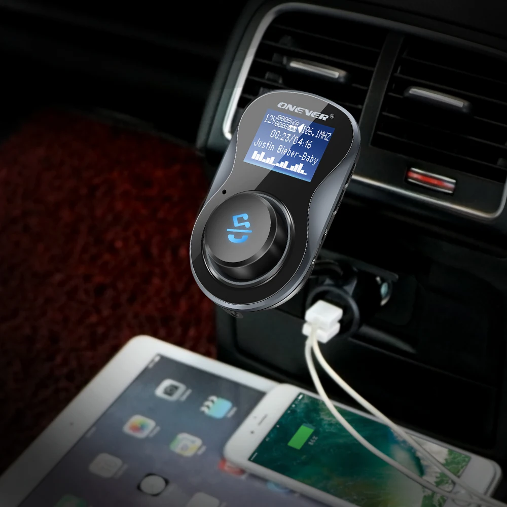 Bluetooth FM передатчик, автомобильный комплект MP3-плеер QC 3,0 USB двухпортовое зарядное устройство громкой связи TF USB Lossless музыкальных плееров FLAC