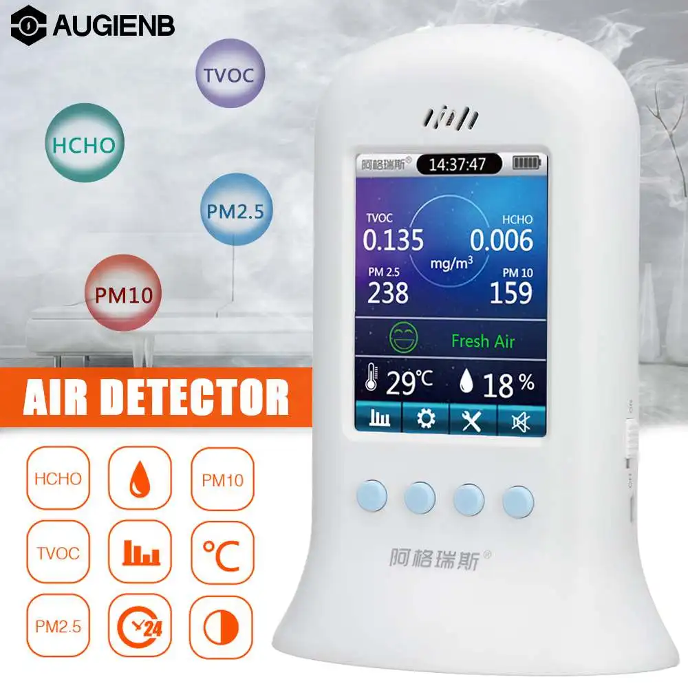 

Portable Air Quality Monitor Detector Indoor/Outdoor Digital PM2.5/PM10 Gas Monitor LCD TVOC Tester Instrument Meter Gas Analyze