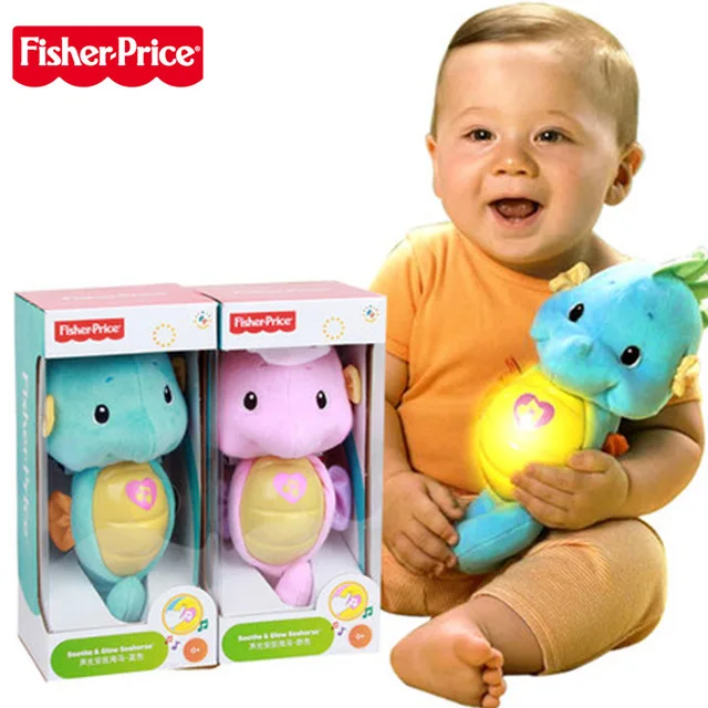 Оригинальные музыкальные детские игрушки Fisher Price, от 0 до 12 месяцев, морской конек, Обучающие игрушки, гиппокамп, плюшевая кукла Peluche