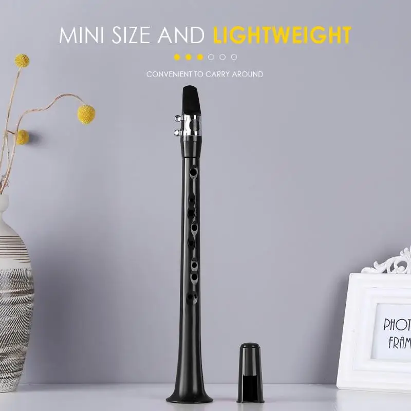 

Mini Pocket Sax Black Portable Saxophone ABS Lightweight Sax Musical Instruments with Carrying Bag Silver Metal Clip 2019 New