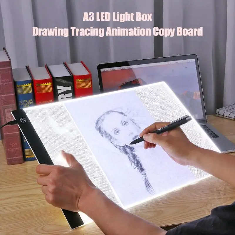 A3 светодиодный тонкий художественный трафарет для рисования с цифровыми планшетами, светильник, Настольный коврик, светодиодный Трафарет для рисования