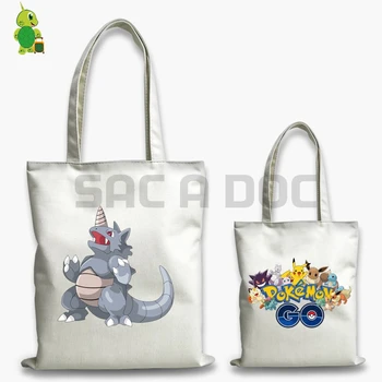 

Pokemon Rhydon Handbag Double Side Shoulder Bags Large Capacity Beach Bag for Teenage Girls Boys Tote Shopping Handbags