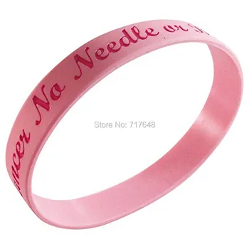 

100pcs Breast Cancer No Needle or Blood Pressure on LEFT Arm wristband silicone bracelets free shipping by epacket A