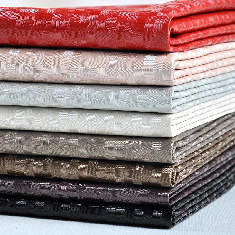 

50*138cm Lattice pattern PU leather fabric furniture faux leather wall bed background decoration material DIY bags sofa