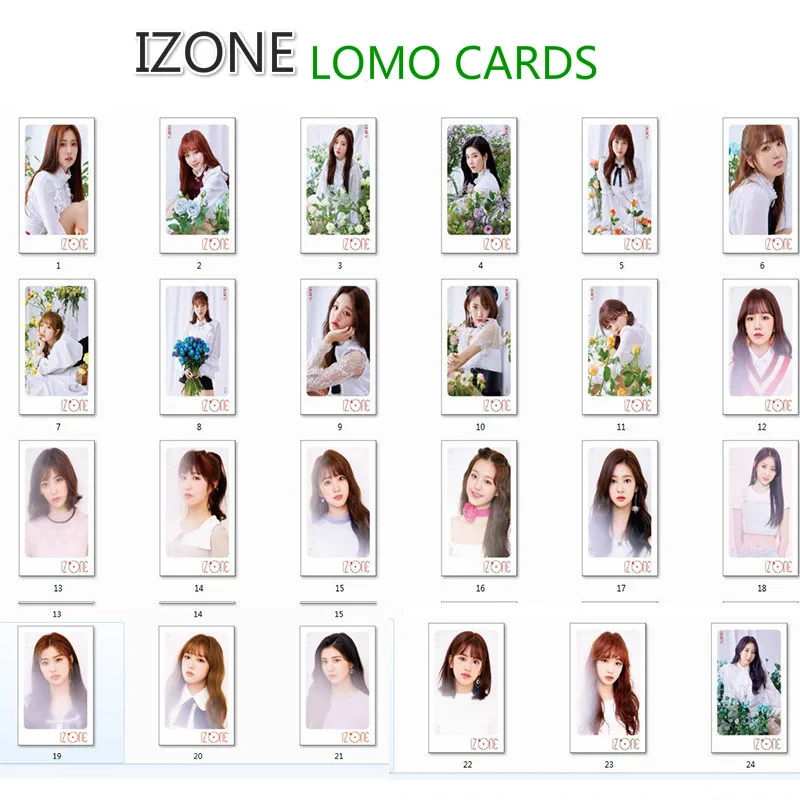 [MYKPOP]IZONE LOMO карты 45 шт./компл. с деревянными клипсами и пеньковой веревкой бумажные