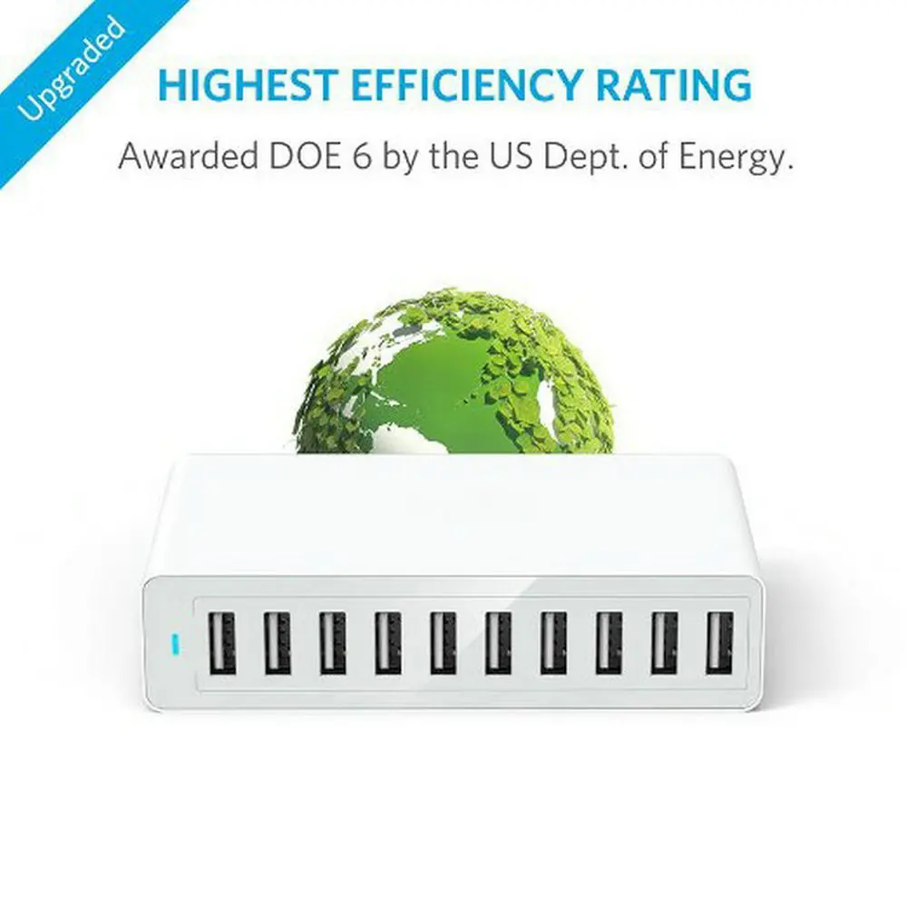 Bakeey ЕС вилка 10 портов USB зарядное устройство адаптер умный настольный настенный зарядный мобильный телефон путешествия быстрое зарядное ус...