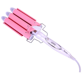 

Hot sale Surker Jd-016 Three Stick Curlers Egg Roll Head 3 Tube Ceramic Curling Iron Eu Plug