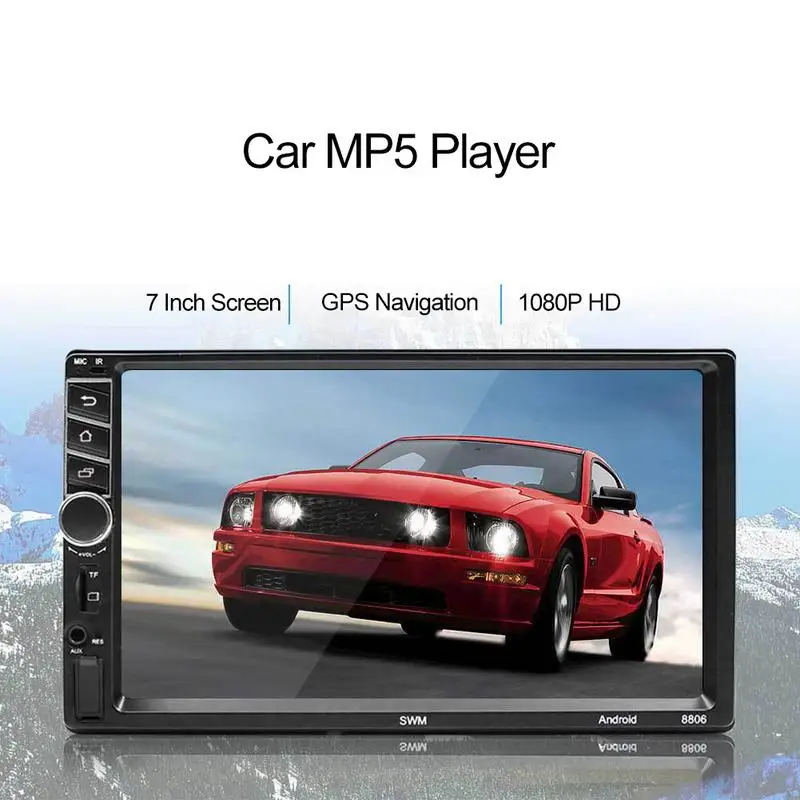 

2 Din 7" Car Multimedia Player HD Touch GPS Screen Navigation Bluetooth FM Audio Radio MP5 Player Phone Mirror Link Support