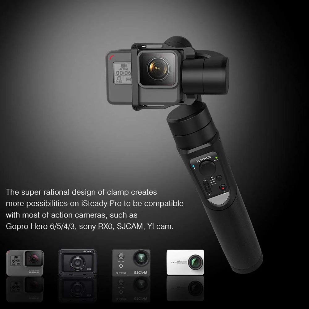 

Hohem iSteady Pro 3-axis Handheld Gimbal Stabilizer for Gopro Hero 2018/6/5/4/3+/3 / Yi Cam 4K /AEE / SJCAM Sports Action Camera