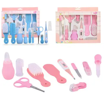 

10pcs New Hot Newborn Infant Kids Baby Health Care Grooming Kits Nail Hair Comb Brush Thermometer Baby Healthcare Set