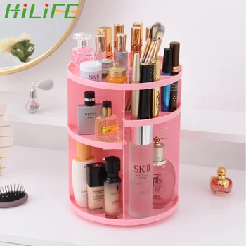 

HILIFE Storage Box Shelf Removable Large Capacity Desktop storage DIY Cosmetic Storage Box 360-Degree Rotating Makeup Organizer