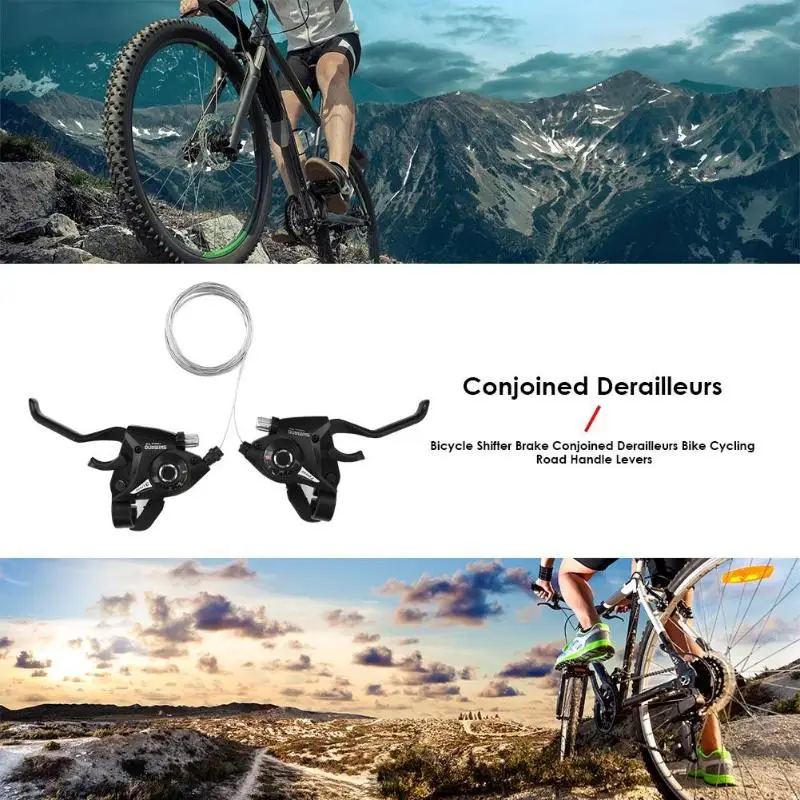 buy New 21 24 Speed Bicycle shifter brake conjoined DIP Bicycle Shifter Brake Conjoined Derailleurs Bike Cycling Road Handle Levers