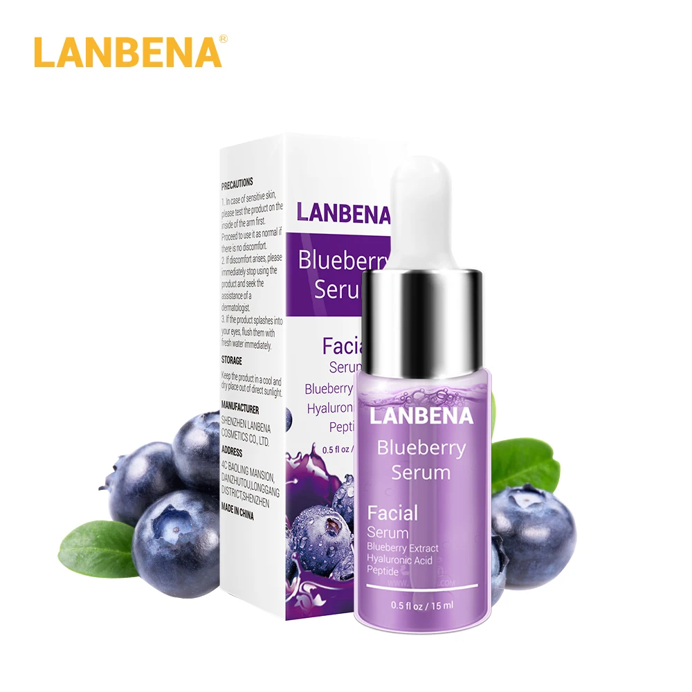 

LANBENA Blueberry Hyaluronic Acid Serum Whitening Reduces Fine Lines Anti-aging Anti-wrinkle Moisturizing Essence Oil Skin Care