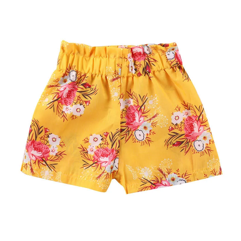  Fashion Toddler Kid Baby Girl Set Clothes Floral Ruffles Off Shoulder Tank Tops+Short Pants 2Pcs Set Clothes