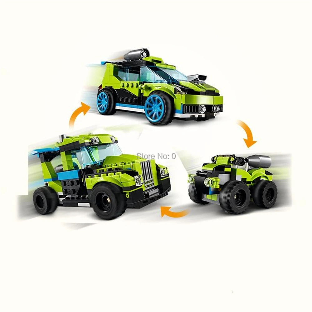 

11046 241pcs 3in1 Creator Rocket Rally Racing Car Bela Building Blocks Compatible 31074 Bricks Toy