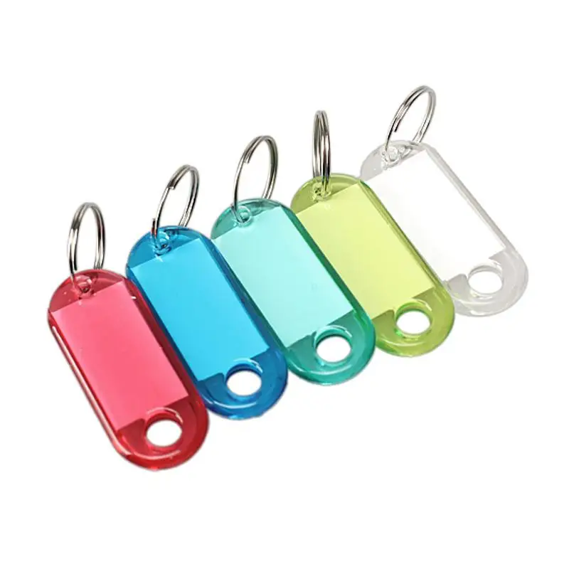 

60PCS Colorful Frosted Plastic Luggage ID Bag Label Key Tags Keychain