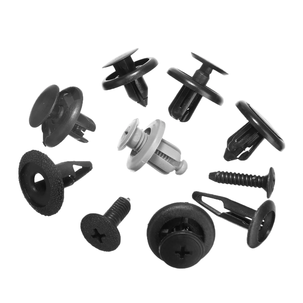 

100pcs Mixed Size Fastener Clips Plastic Screw Rivet Clip Fastener Set For Car Trunk Bumper Fender Universal