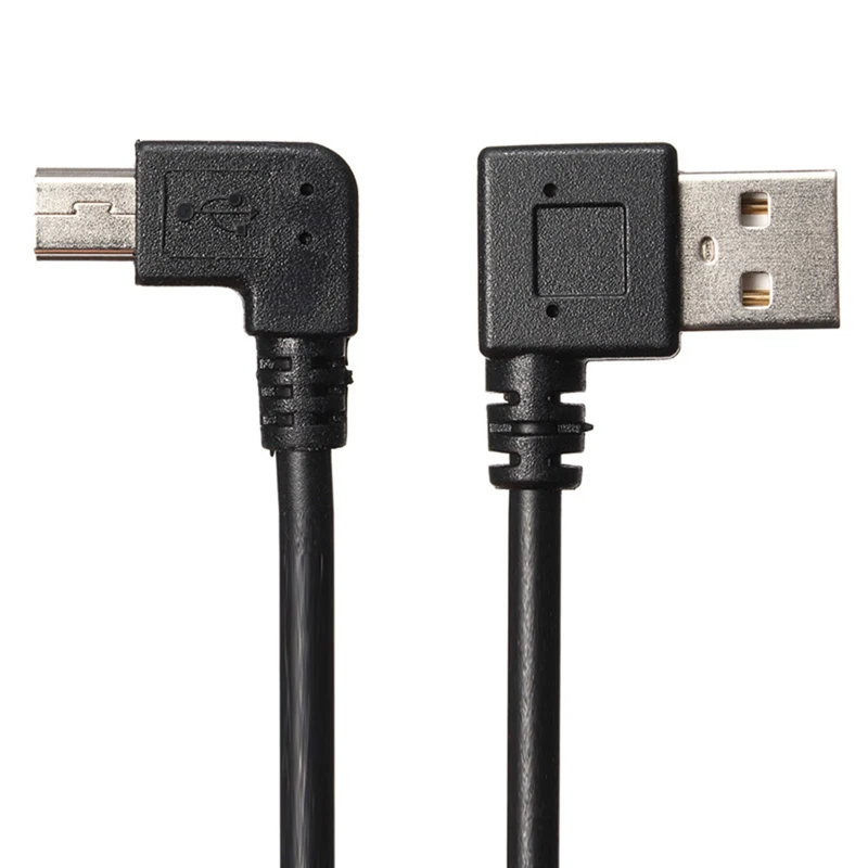 

CLAITE 25cm USB 2.0 Male A To Mini USB 2.0 Male B 90 Degree Data Sync Charger Cable For Camera MP3 GPS HDD
