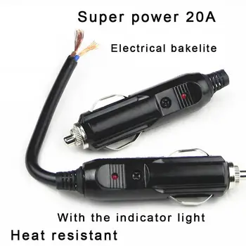 

Car Accessories Inside 20A 12V24V Universal Automotive Electric Appliances Cigarette Lighter Plug With Indicator Light