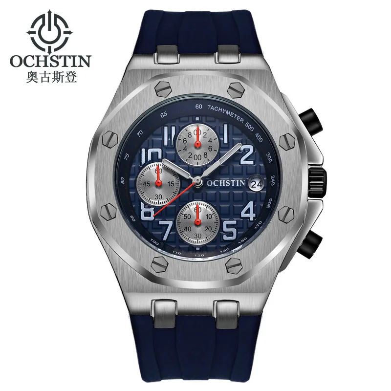 

Augustus Men's Watch Sports Multifunction Automatic 6-Pin Waterproof Calendar Quartz Leather Strap Men's Watch