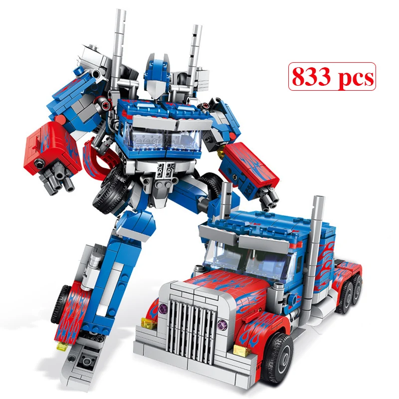 

Building Block Bricks Robot Car DIY Educational Building Blocks Toys Car Robot Anime Transformation Robot Compatible Legoings