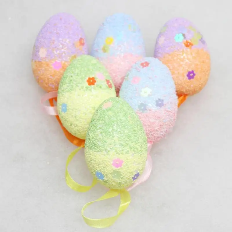 

3pcs Modelling Styrofoam Foam Easter Eggs Ball Hang Craft Egg for DIY Easter Decor Simulation Eggs for Children Educational Toys