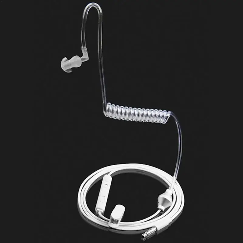 

In-ear Radiation Protection Earphone With Microphone Air Duct Wire-controlled Earphone 3.5 Mm Spiral Tube Air Duct Earphone