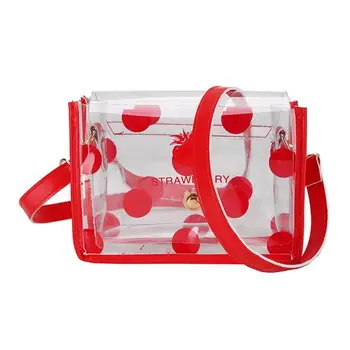 

Polka Dot Transparent PVC Messenger Bags Women Crossbody Shoulder Handbags for Ladies Famous Designer Party Purse 2019 New