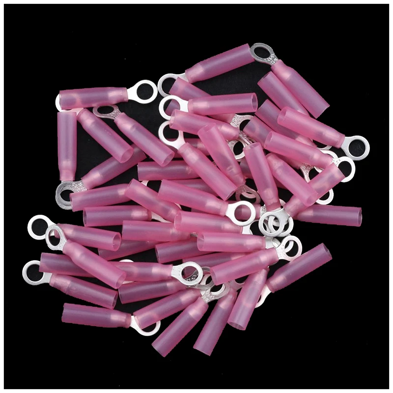 

50Pcs Heat Shrink Ring Insulated Terminal Electrical Wire Crimp Connector (22-16AWG)