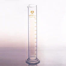 Высокий боросиликатный стеклянный измерительный цилиндр, емкость 500 мл, Градуированный стеклянный лабораторный цилиндр