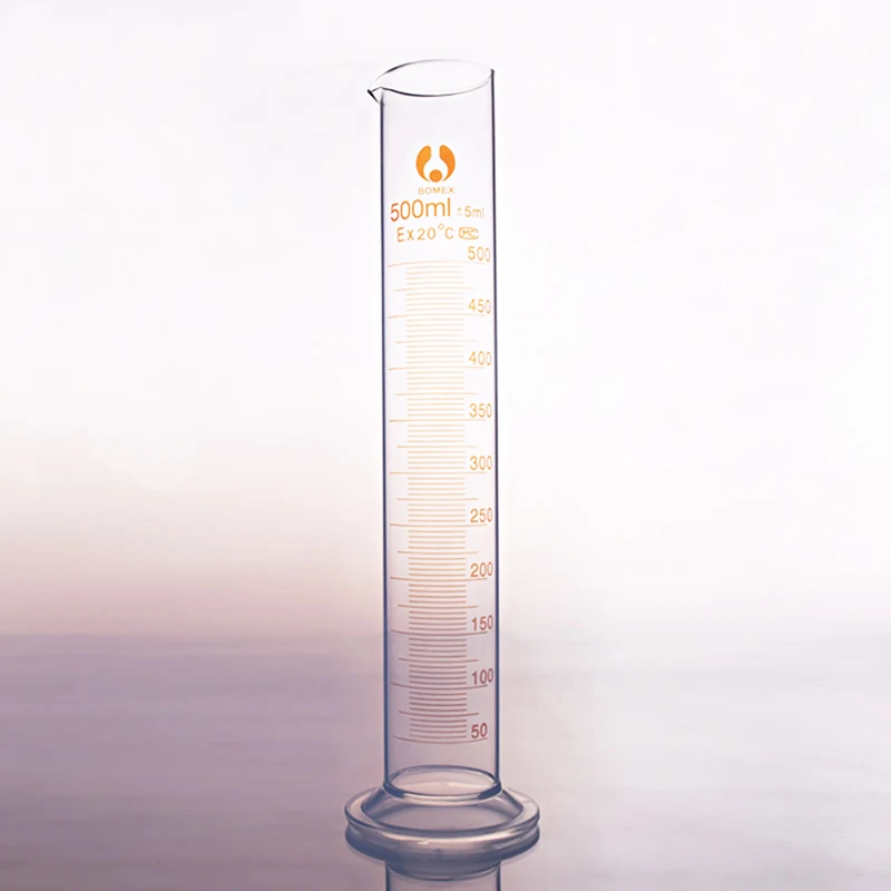 High borosilicate glass measuring cylinder,Capacity 500ml,Graduated