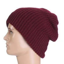 Зимние теплые вязаные шапки унисекс для мужчин и женщин, теплая шапочка-оверсайз, мешковатая шапка, вязаная шапка-носок, вязаная шапка s, вязаная Лыжная шапочка, Мужская кепка в стиле хип-хоп