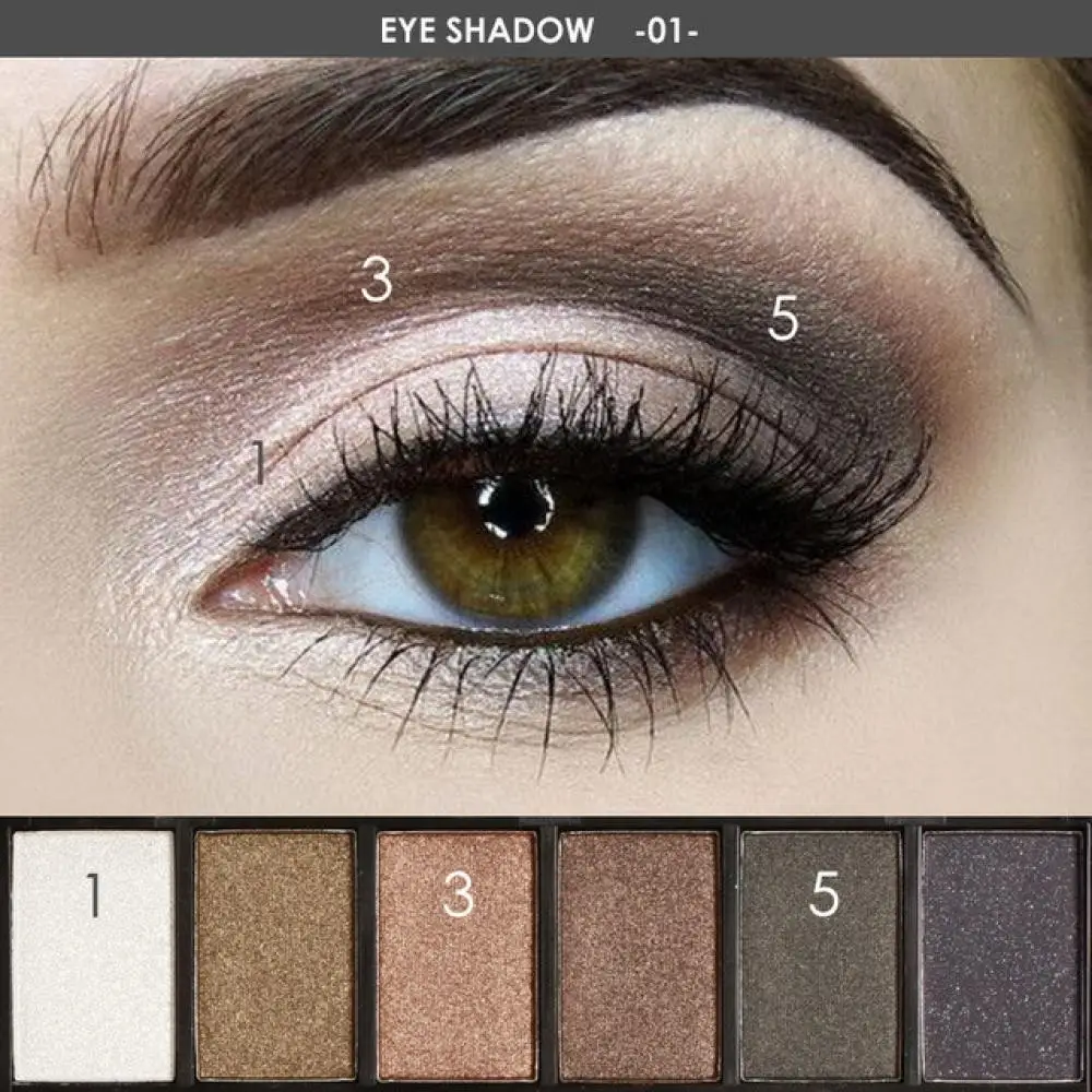 

FOCALLURE 6 Colors Shadow Makeup Kit Glamorous Colors Shimmer Smokey Palette Eyeshadow Eye