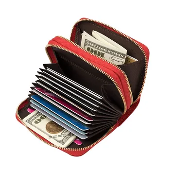 

Women Genuine Leather Large Capacity Female Credit Card Holders B586-44 Men Women Pillow Organizer Purse Card Wallet