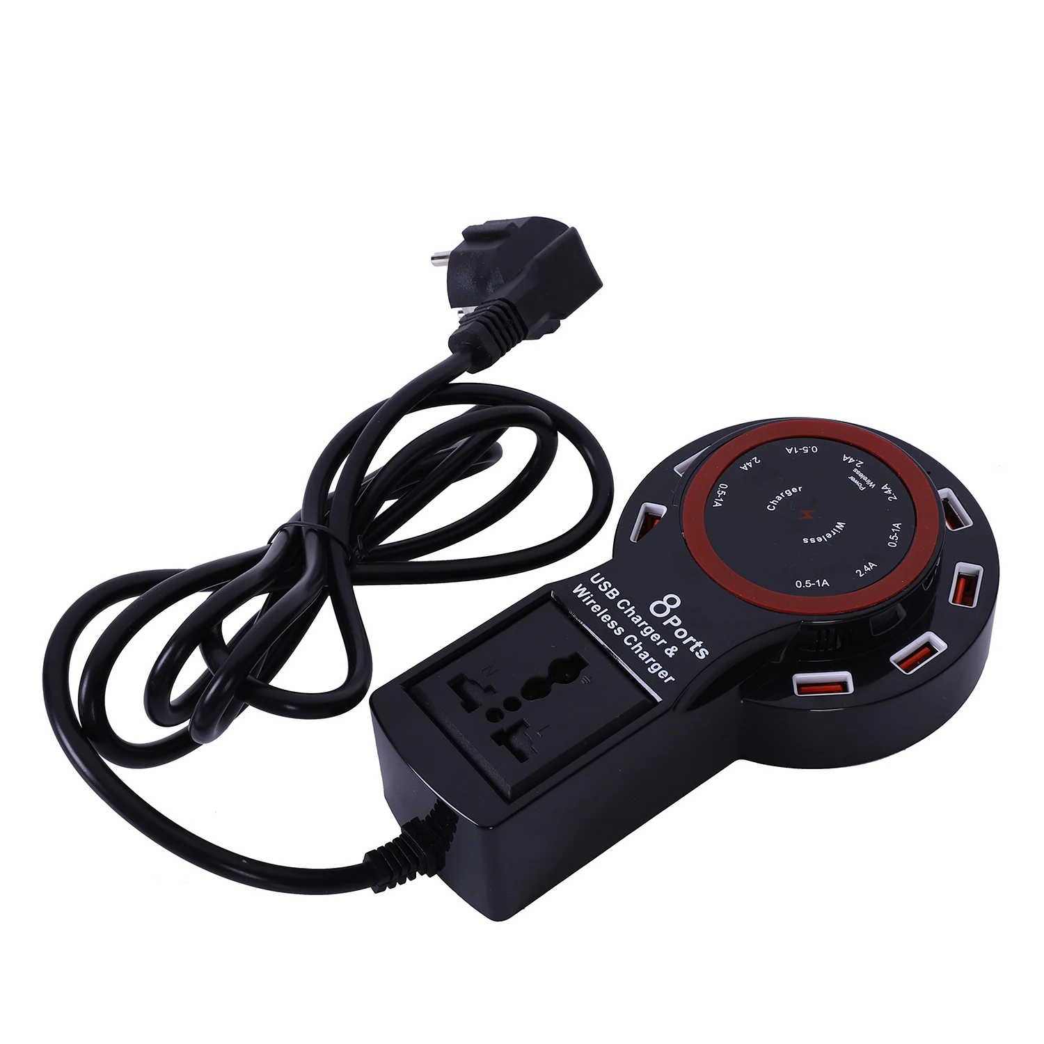 

Usb Charger 12A 8 Ports Qi Wireless Charging Transmitter For Iphone X 8 P Galaxy S9 S8+ Eu Plug
