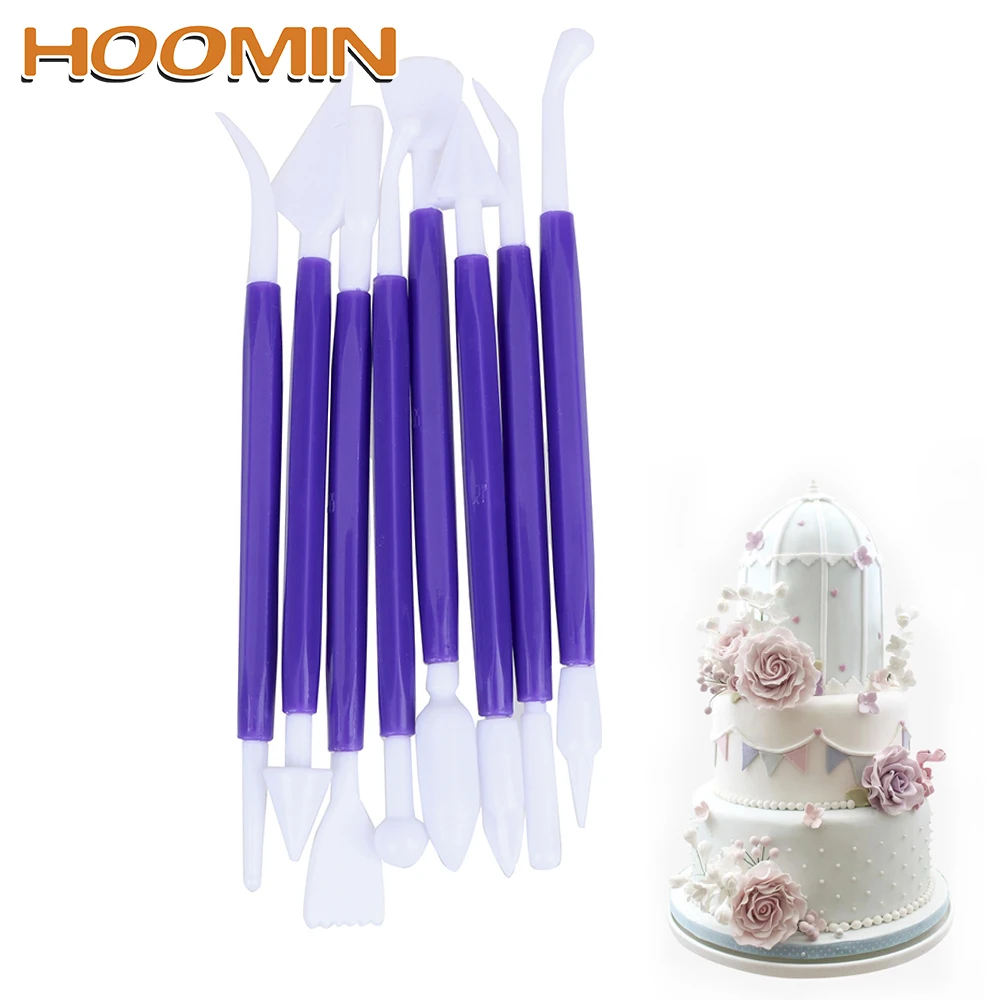 

HOOMIN DIY Cake Mold Pastry Cake Carving Cutter Kit Cake Decorating Tools 8pcs/set Fondant Cake Sugar Flower Sculpture Set