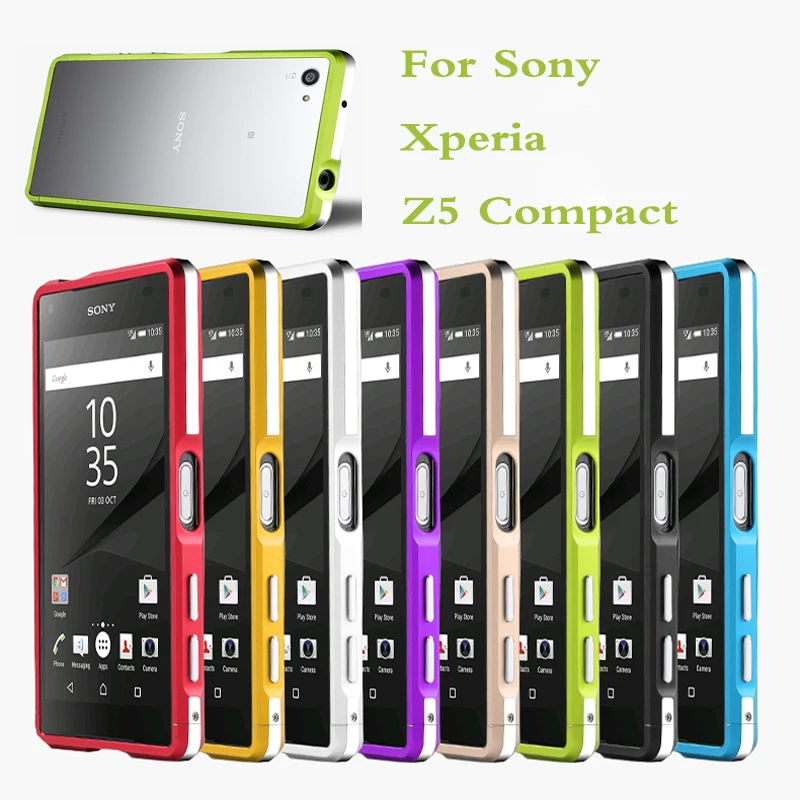 For Sony Z5 Bumper Case High Light Metal Frame Case Cover for Sony Xperia Z5 Compact Z5 E5823 E5803 4.6"|case cover|covers for sony xperiacover for - AliExpress