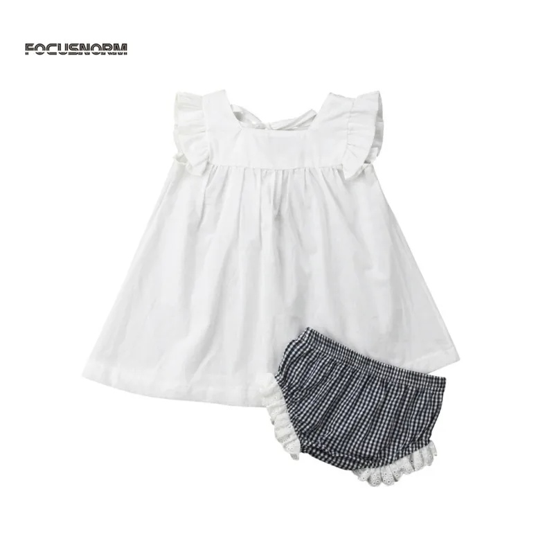 2019 Spring NEW Cute Newborn Baby Girl Summer Outfit Set Clothes Princess Dress Lace Shorts Lovely Baby Girl Clothes Set