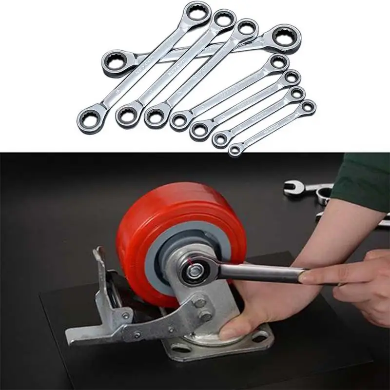 

Wrench 8/10 PCS Set Cross Polish Surface Double Head Combination Wrench 6-17 Mm Sets Hand Tools